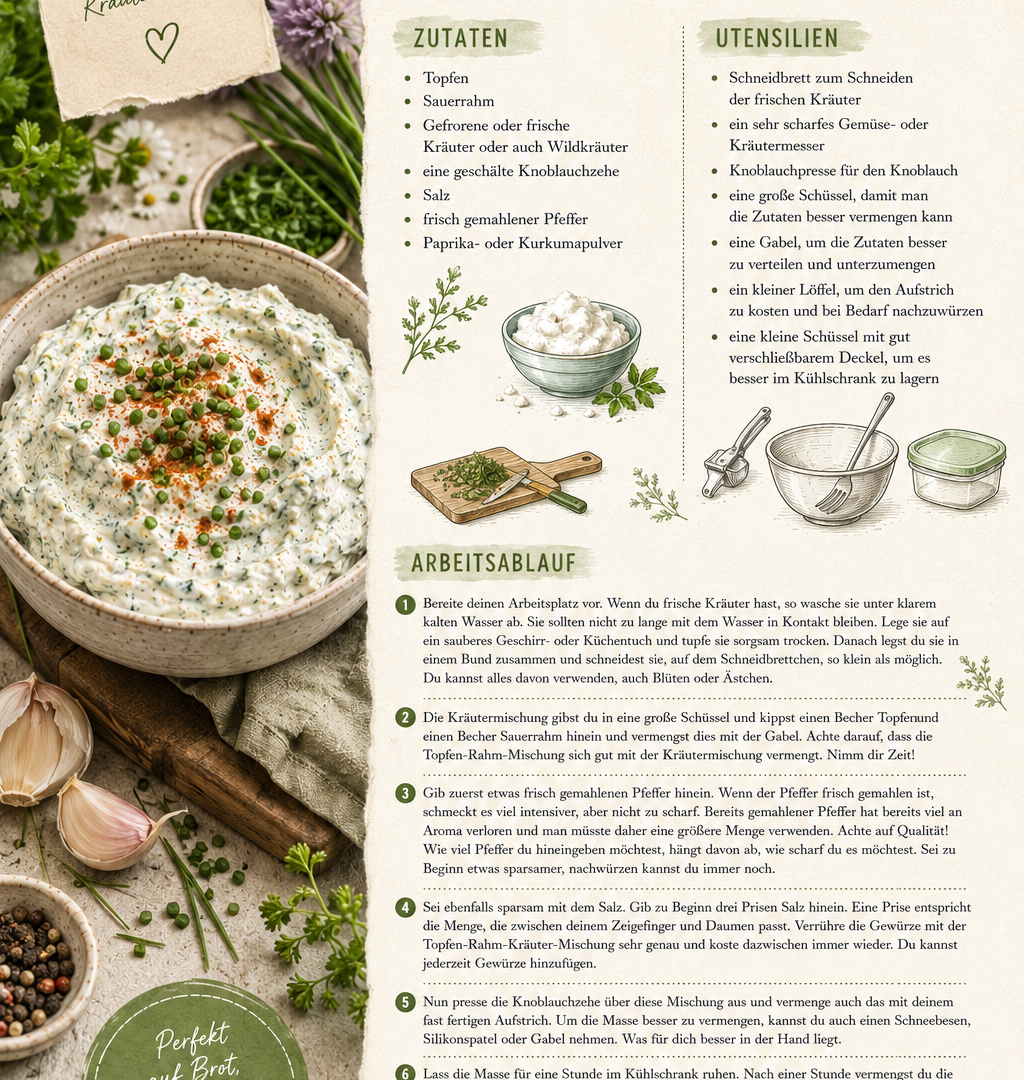 Illustriertes Kräuteraufstich-Rezept