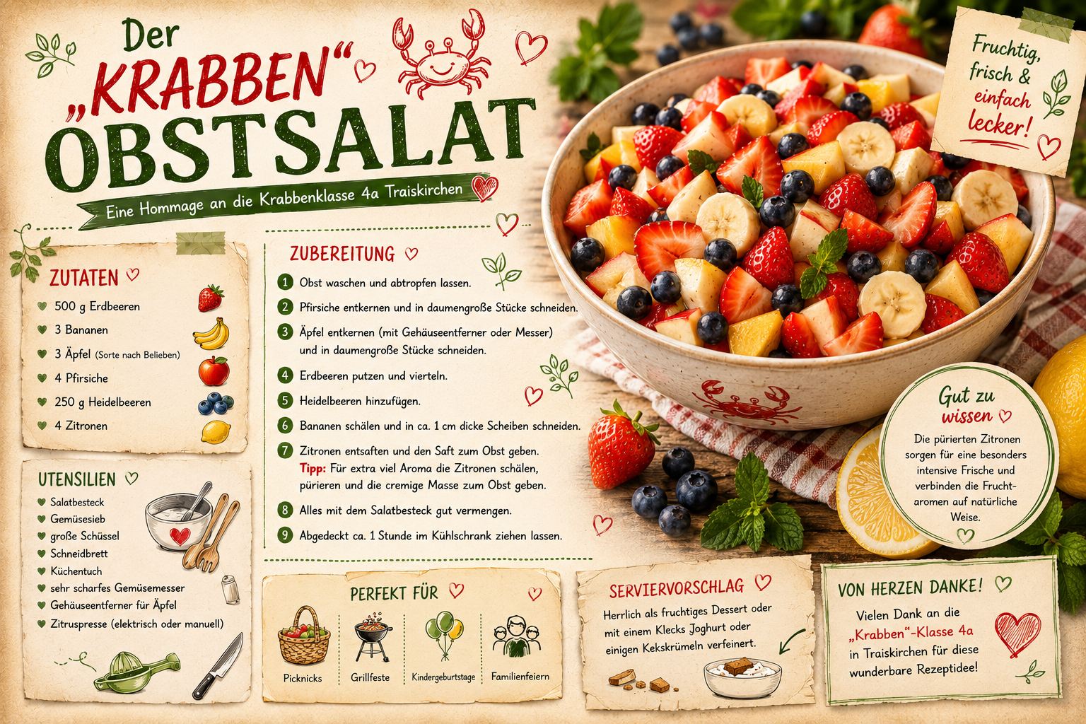 Krabben-Obstsalat
